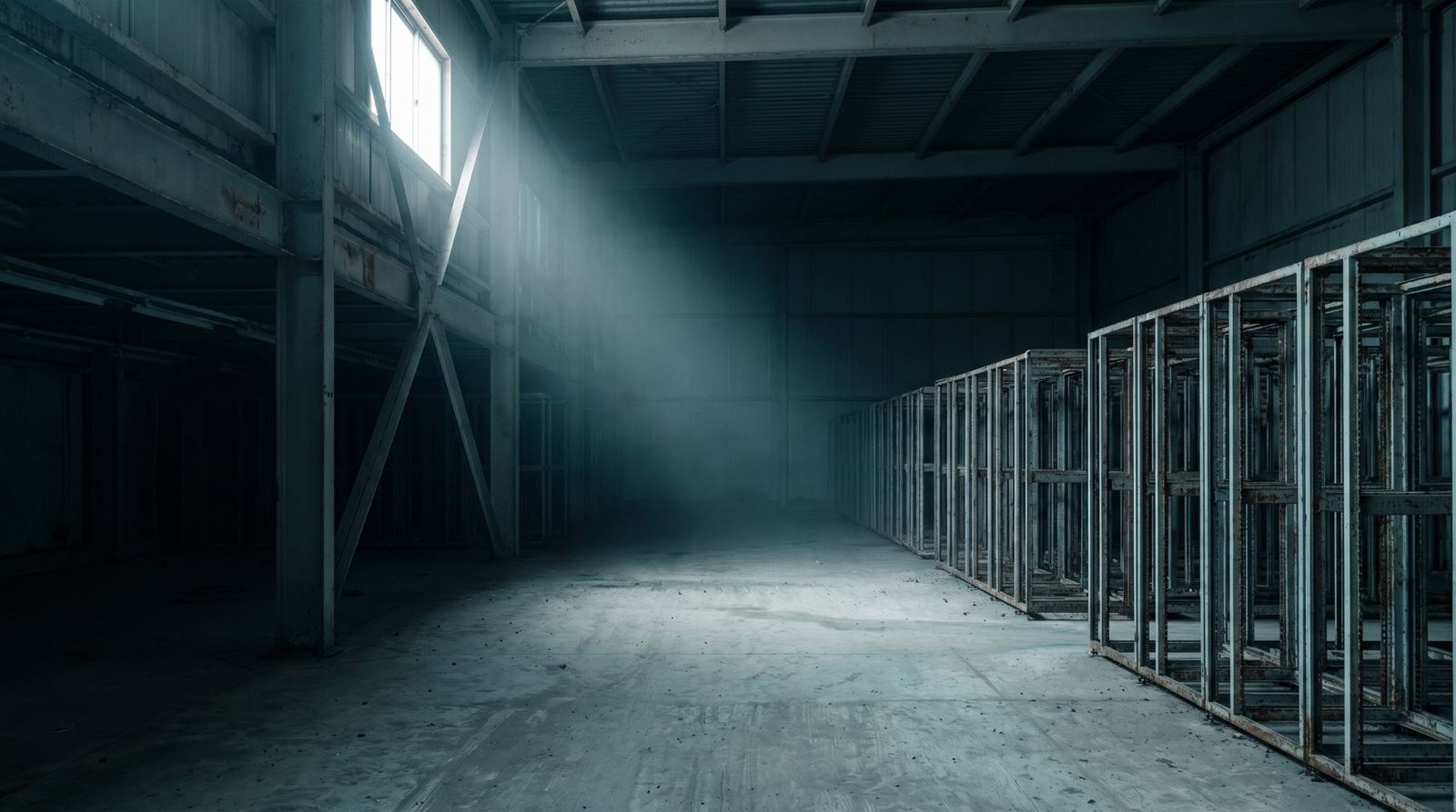 Empty unfinished data center hall